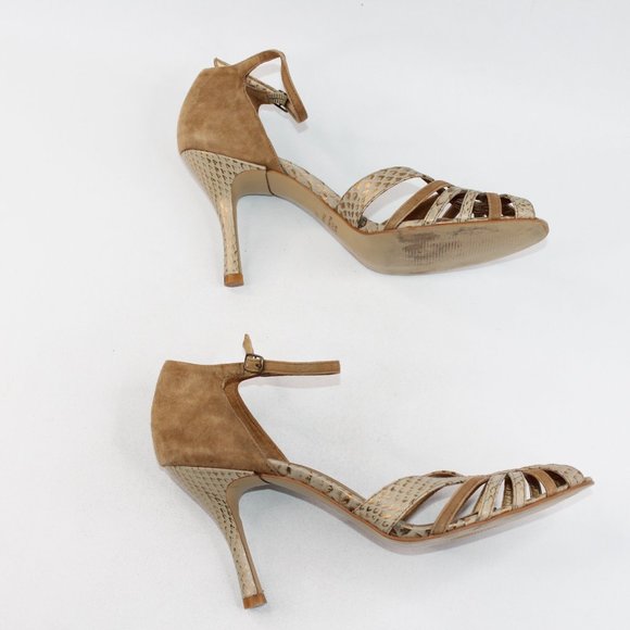 Carlos Santana Brown Strappy Open Toe Stiletto Heel Sandals #135 - Picture 7 of 10